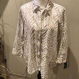 Brand new Ralph Lauren tribal metallic button down
